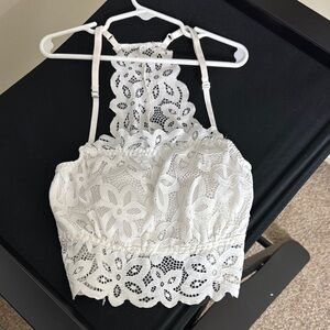 Love Tree White Lace Crop Top